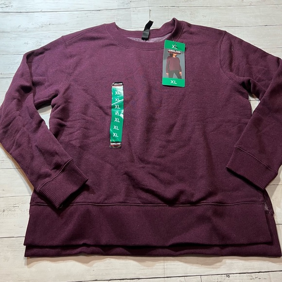 Kirkland Signature Tops - Kirkland Signature Women Dark Purple Fleece Sweatshirt Pullover Crewneck Size XL